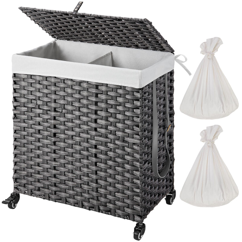 Laundry Basket With Lid, Black Laundry Basket With Removable